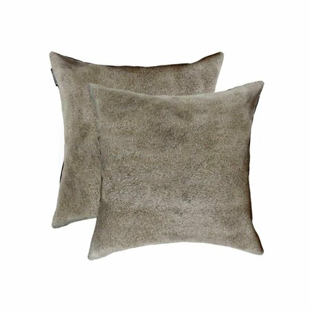 OCEANTAILER Home Roots Beddings  Cowhide Pillow, Gray - 18 x 18 x 5 in., 2PK 322824